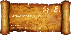 Szabolcsik Elek névjegykártya